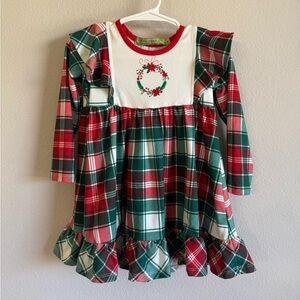 Millie Loves Lily Plaid Christmas Dress with Ruffle Hem